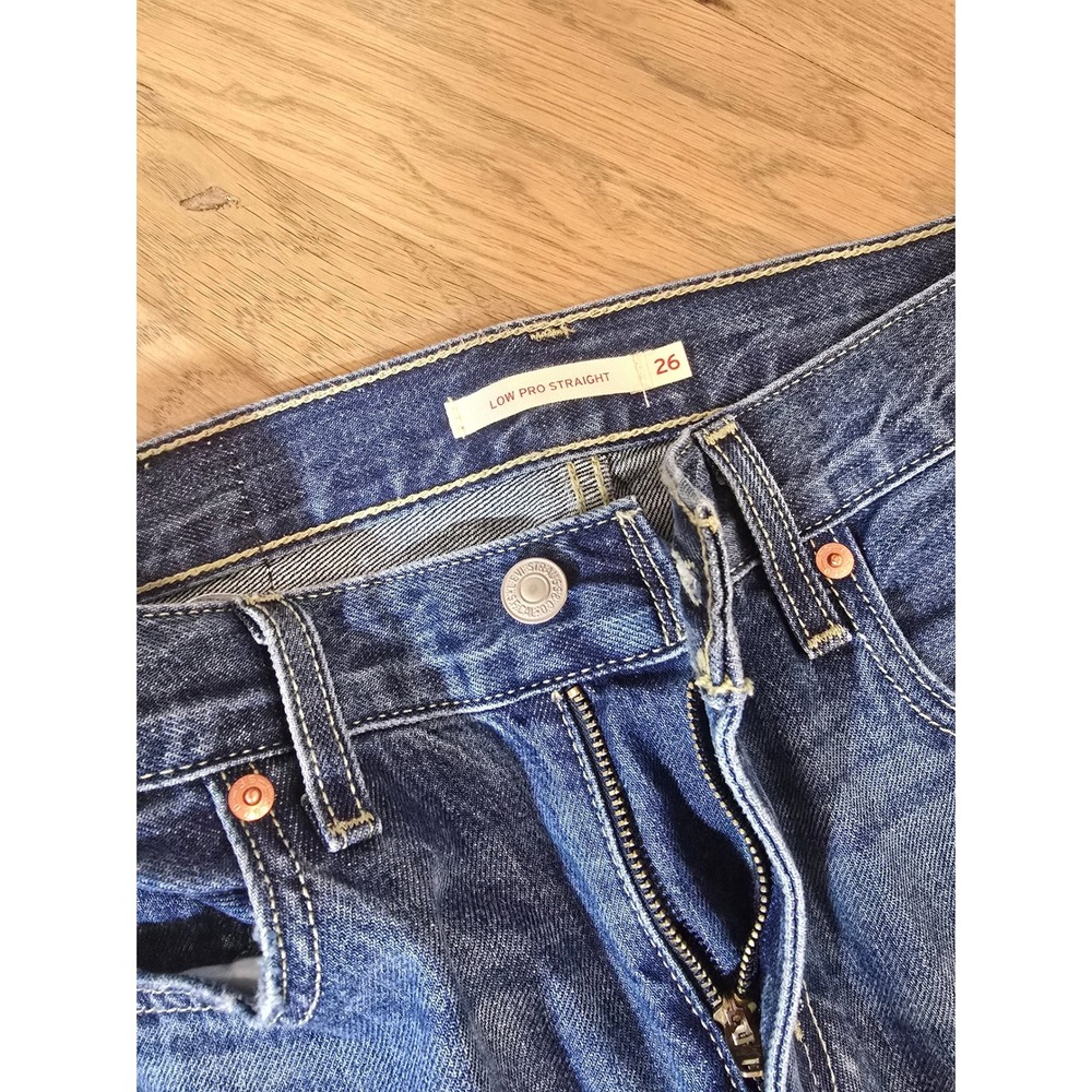 Levi Strauss Co Low Pro Straight Womens Blue Denim Jeans Size 26 - Picture 6 of 10